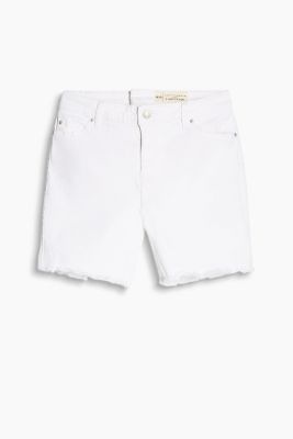 White stretch denim shorts
