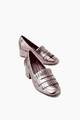 Mocassini metallizzati con linguetta
