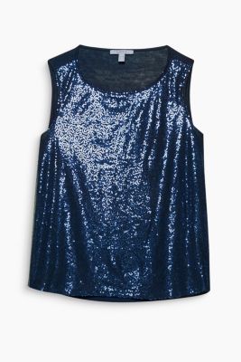 Paillettes luccicanti e un delicato strato i mesh conferisce a questo top casual il suo look stravagante!