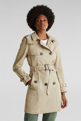 Esprit - Trench coat with an adjustable hood at our Online Shop