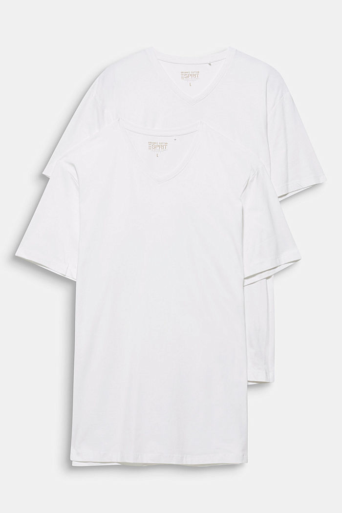 Set van 2 jersey shirts van 100% katoen, WHITE, detail image number 0