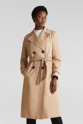 Esprit - Padded trench coat with contrast piping at our Online Shop