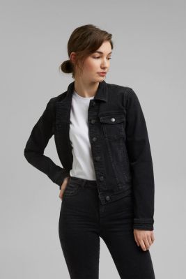 Denim jack met used look, biologisch katoen