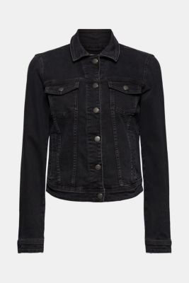 Denim jack met used look, biologisch katoen