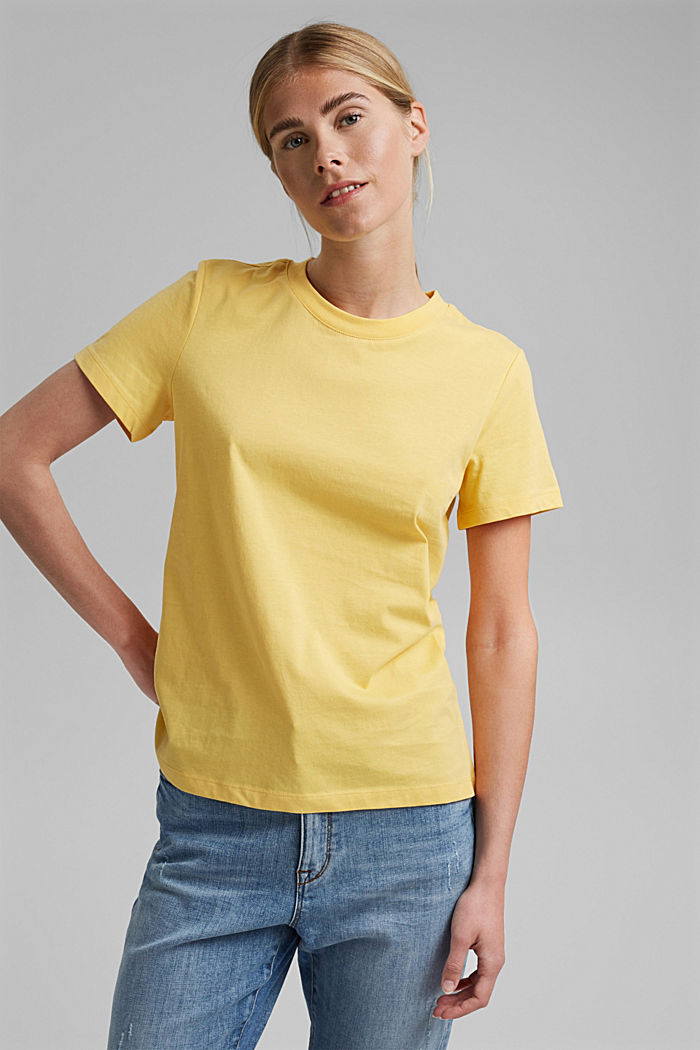 Jersey-Shirt aus 100% Organic Cotton, SUNFLOWER YELLOW, detail image number 0