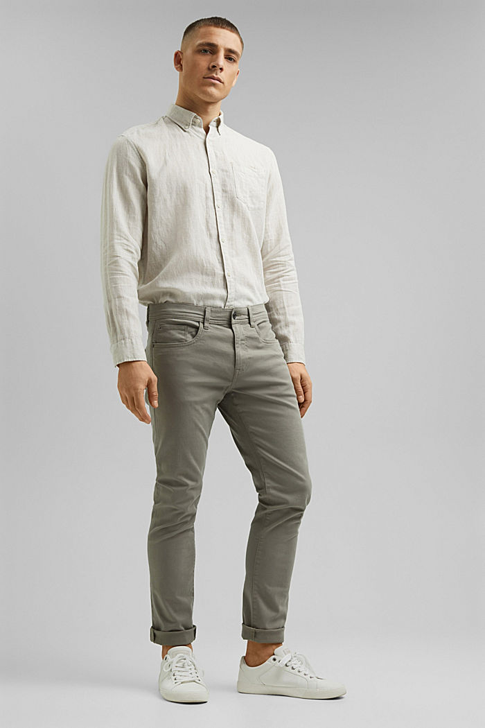 Slim-fitting stretch trousers made of organic cotton