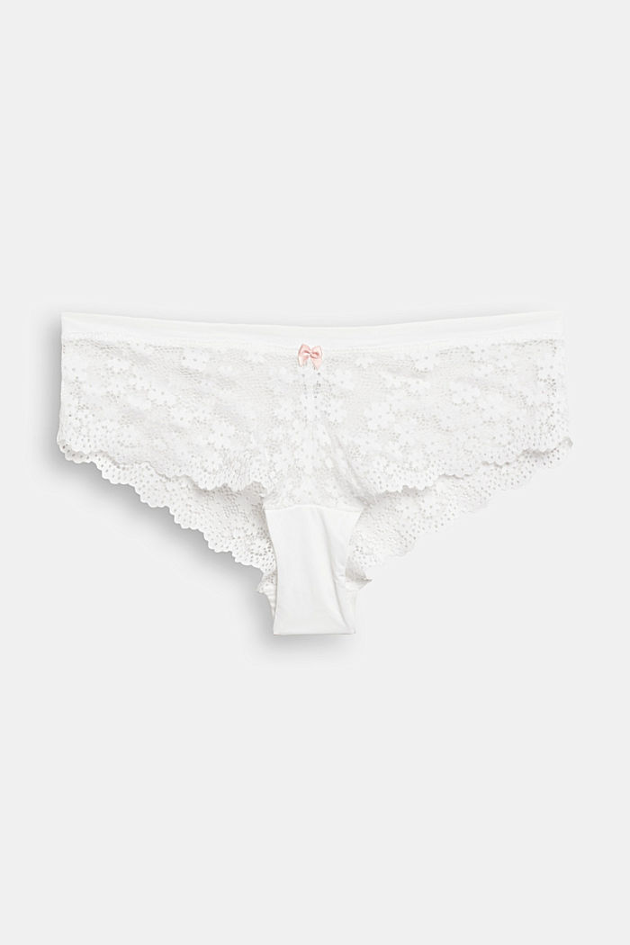 Hipster shorts with lace, OFF WHITE, detail image number 3