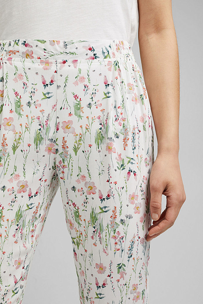 Skrócone spodnie od piżamy z materiału z LENZING™ ECOVERO™, OFF WHITE, detail image number 1