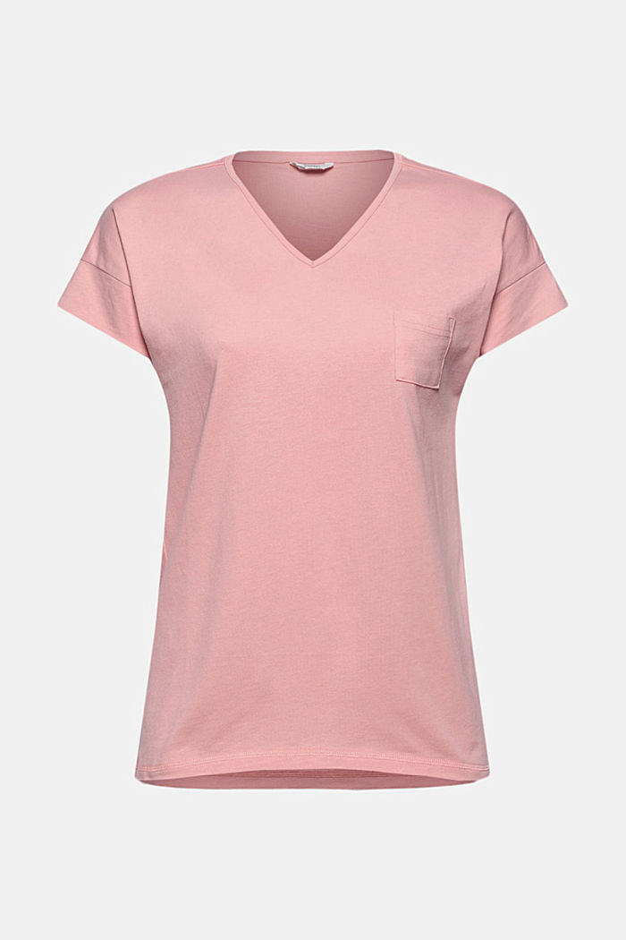 Stretch top made of 100% organic cotton, CORAL, detail image number 4