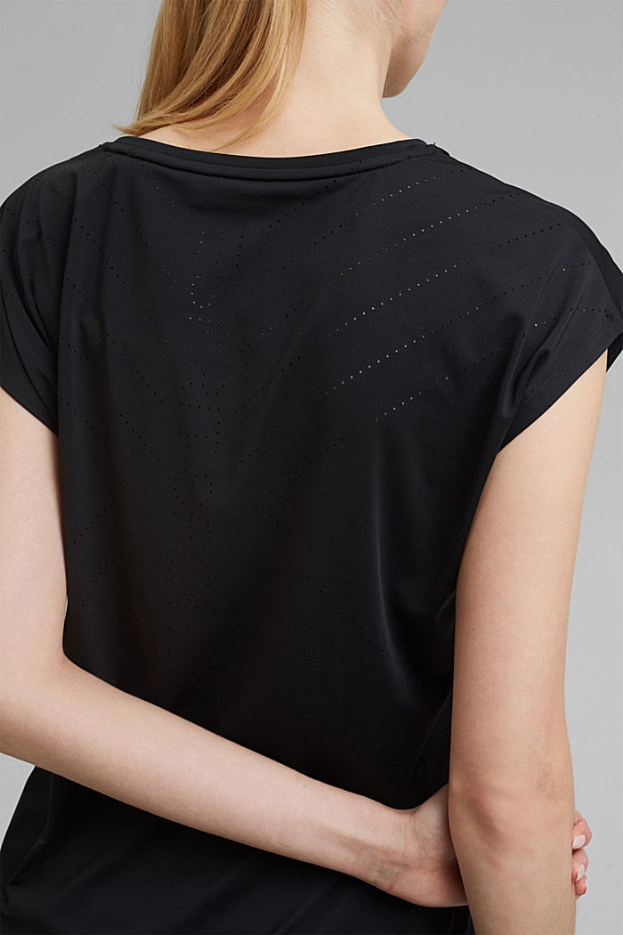 Recycled: Active top with E-DRY, BLACK, detail image number 2