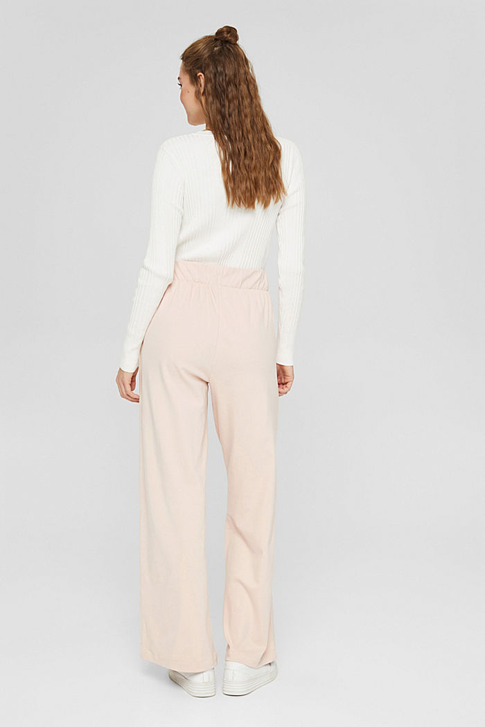 Jersey trousers with a wide leg, DUSTY NUDE, detail image number 3
