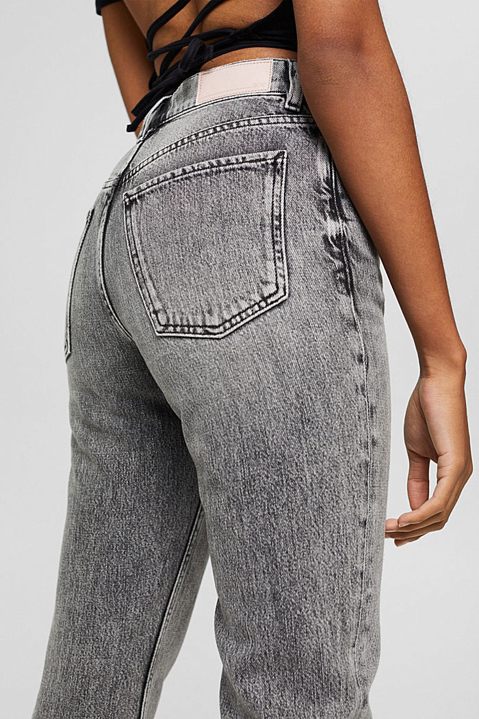 Jeans 7/8 con taglio fashion, misto cotone biologico, GREY MEDIUM WASHED, detail image number 5
