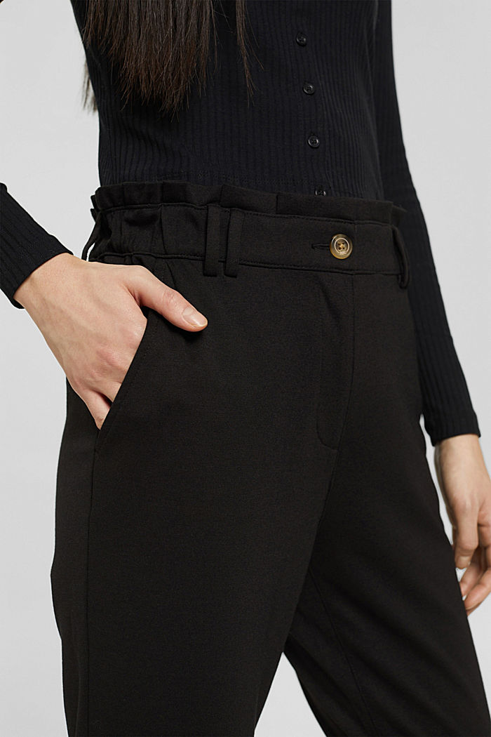 Jersey trousers with elasticated waistband, BLACK, detail image number 2