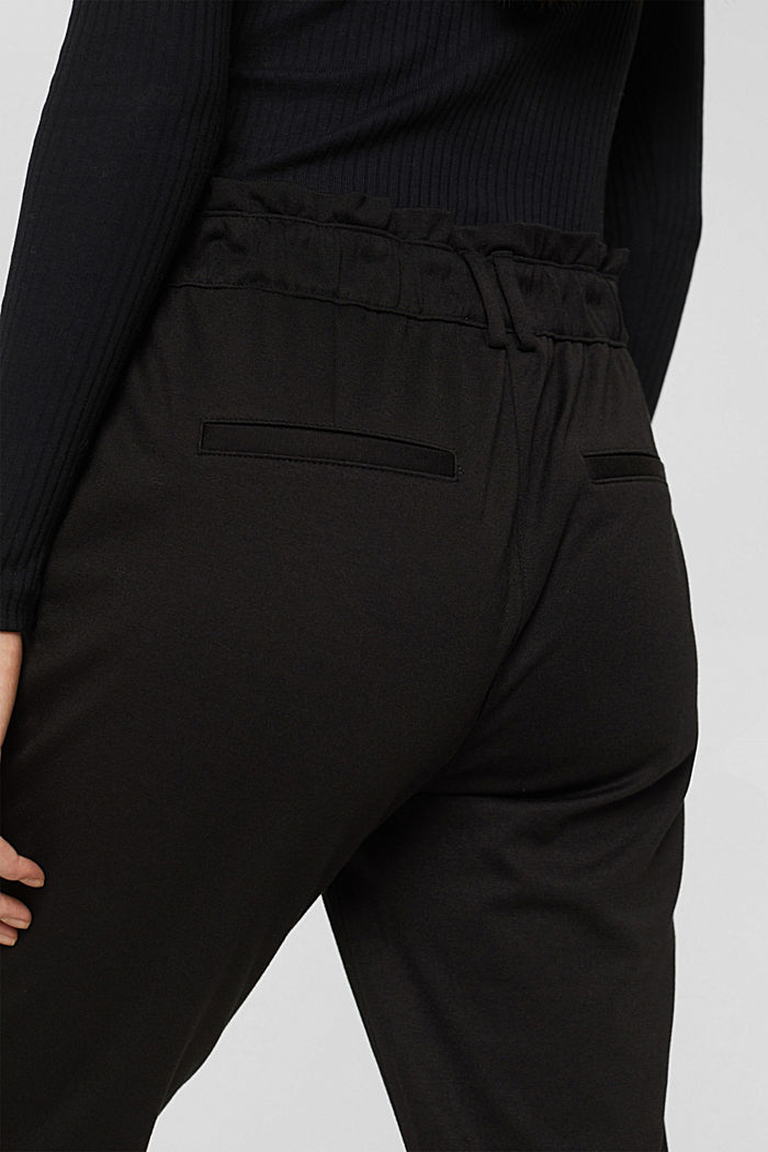 Jersey trousers with elasticated waistband, BLACK, detail image number 5