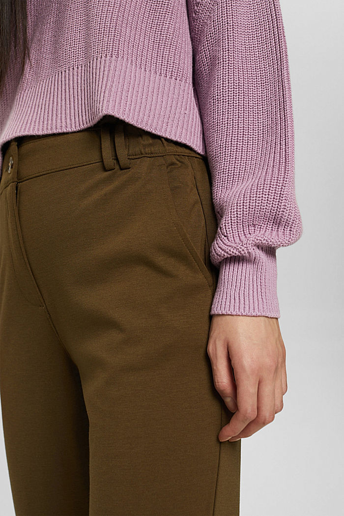 Jersey trousers with elasticated waistband, KHAKI GREEN, detail image number 2