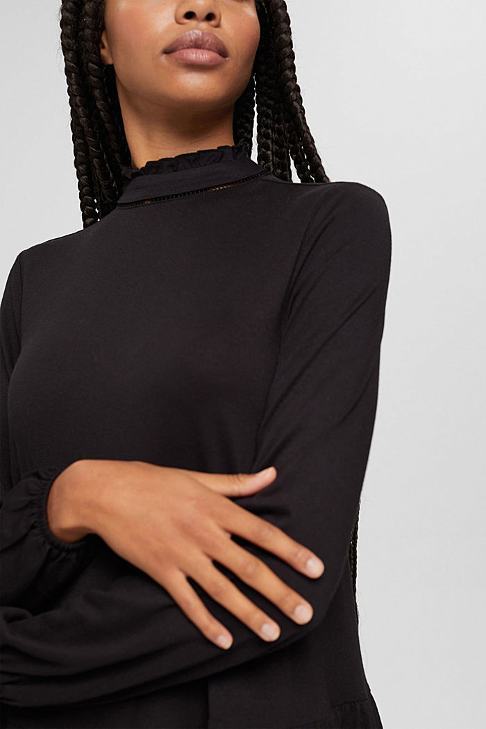 Jersey jurk van LENZING™ ECOVERO™, BLACK, detail image number 3