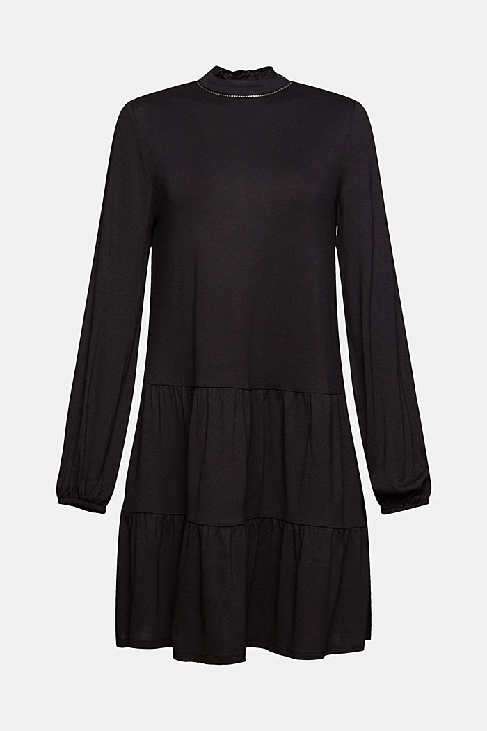 Jerseykleid aus LENZING™ ECOVERO™, BLACK, detail image number 5