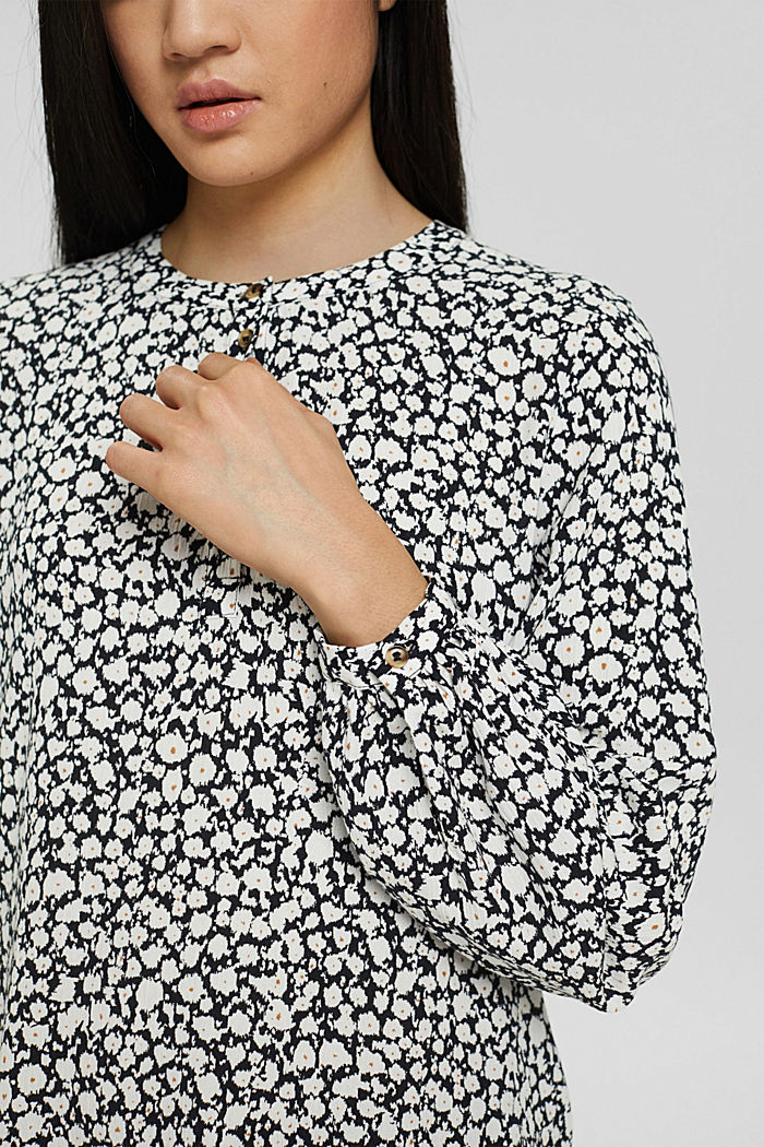 Blusa con stampa in LENZING™ ECOVERO™, ANTHRACITE, detail image number 2