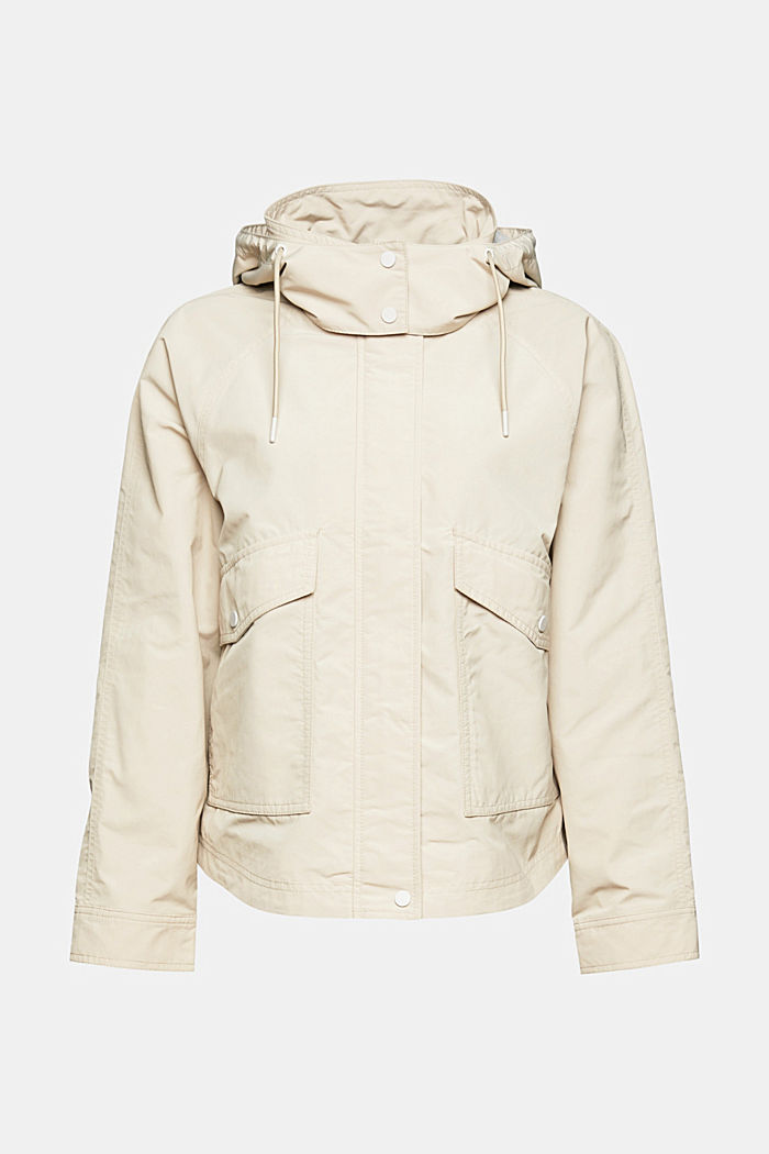 Made of recycled material: water-resistant outdoor jacket, BEIGE, overview