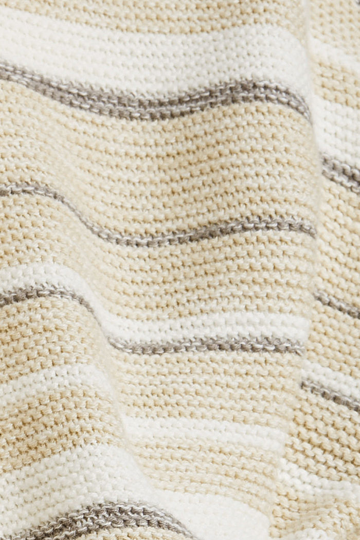 Striped cardigan in 100% cotton, BEIGE, detail image number 4