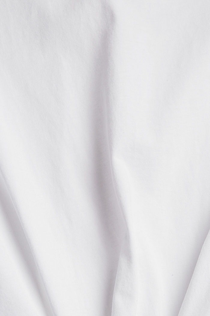 T-shirt orné d’une petit imprimé, coton biologique, WHITE, detail image number 4