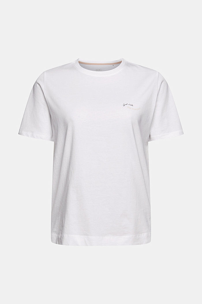 T-shirt orné d’une petit imprimé, coton biologique, WHITE, detail image number 7