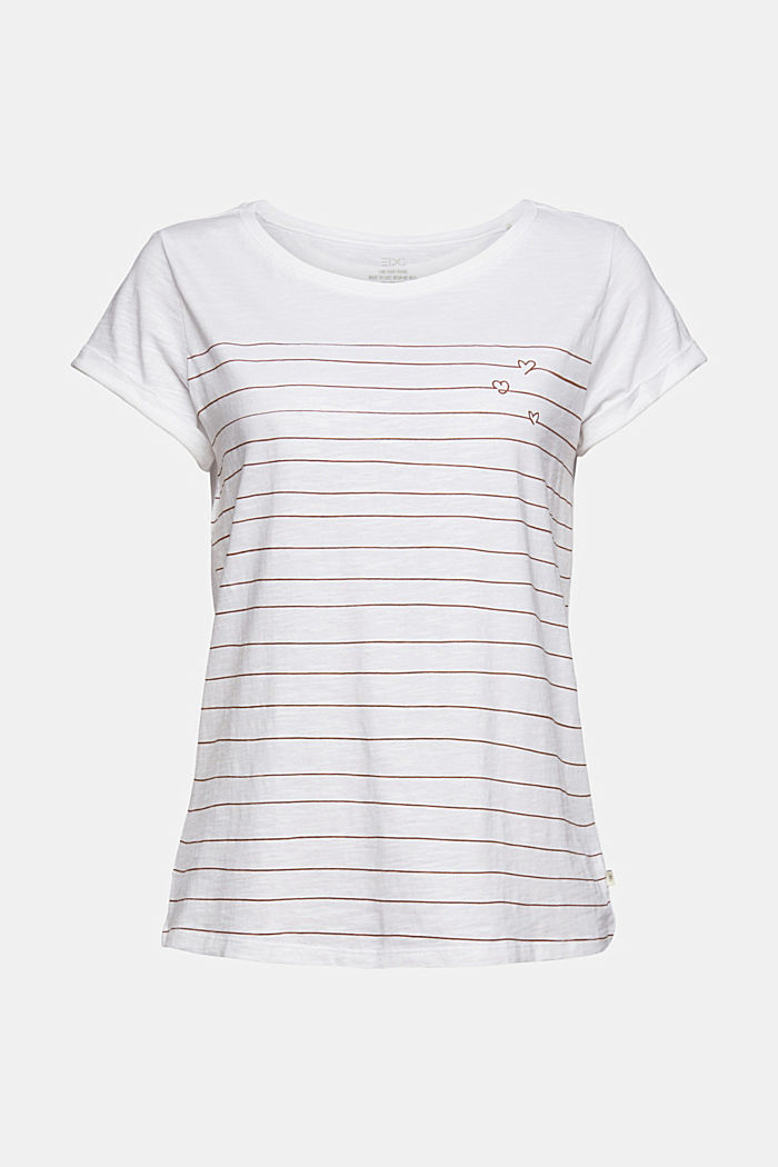 T-shirt met print, 100% katoen, WHITE, overview