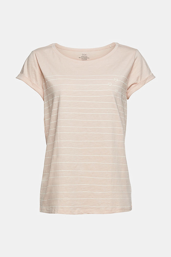 T-shirt con stampa, 100% cotone, DUSTY NUDE, overview