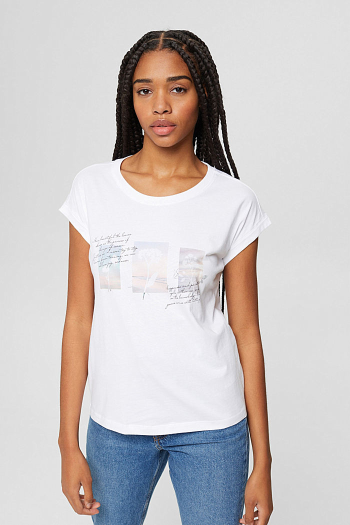 Camiseta con estampado artístico, WHITE, detail image number 0
