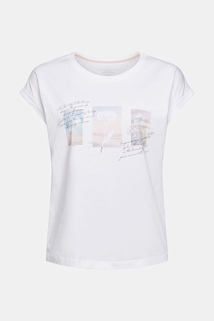 T-shirt with an artistic print, WHITE, overview