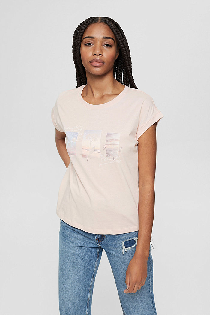 T-shirt with an artistic print, DUSTY NUDE, detail image number 0