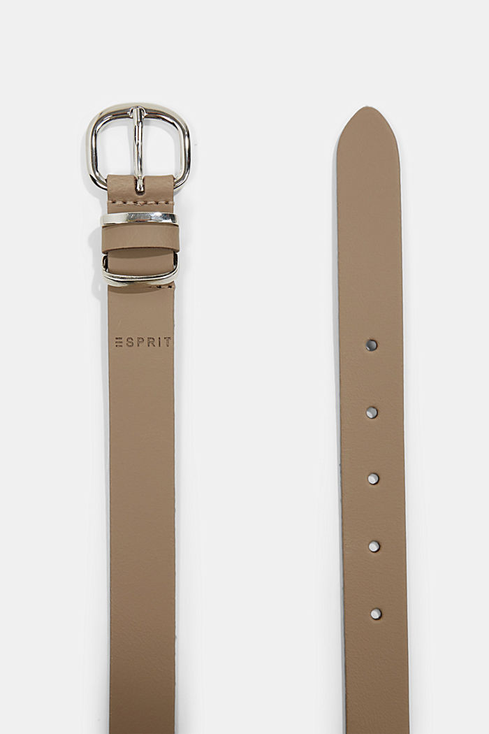 Narrow leather belt, TAUPE, detail image number 1