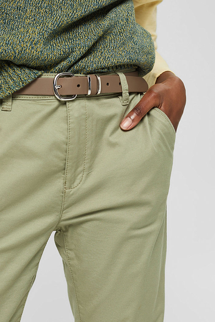 Narrow leather belt, TAUPE, detail image number 2