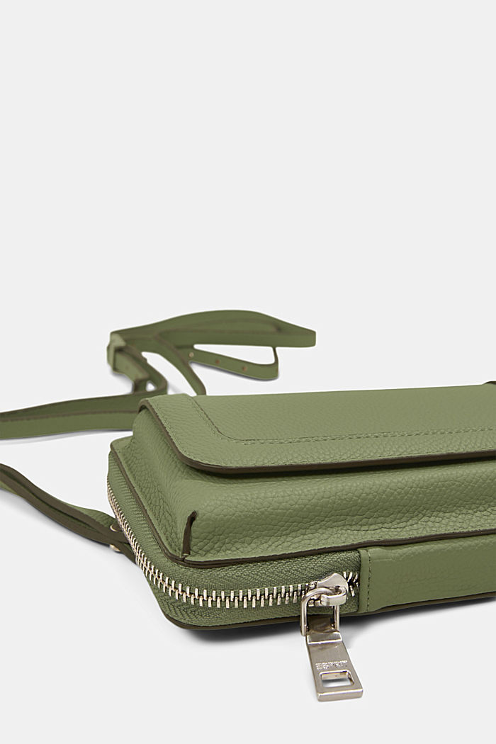 Vegan: faux leather phone bag, DUSTY GREEN, detail image number 1