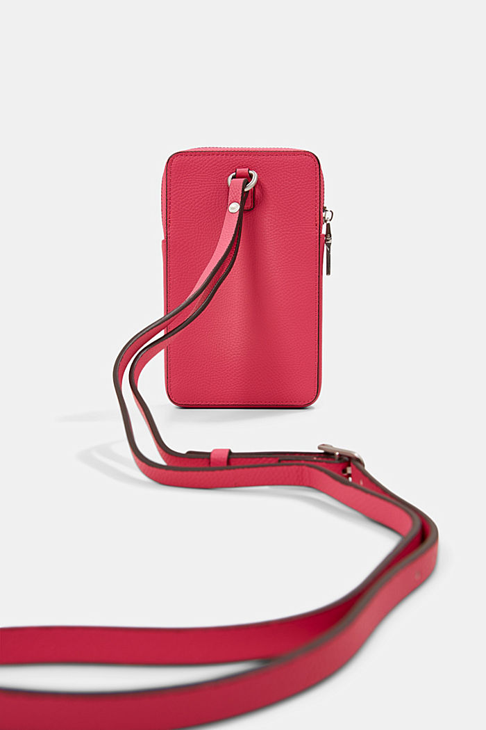 In materiale vegano: phone bag in similpelle, PINK FUCHSIA, detail image number 2
