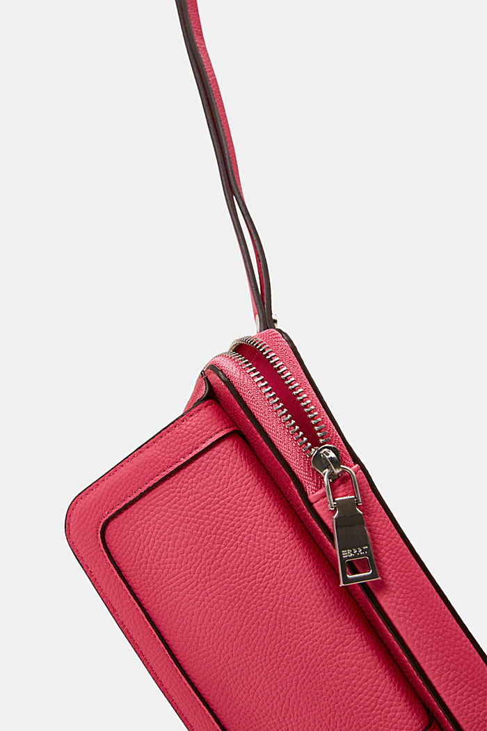 In materiale vegano: phone bag in similpelle, PINK FUCHSIA, detail image number 3
