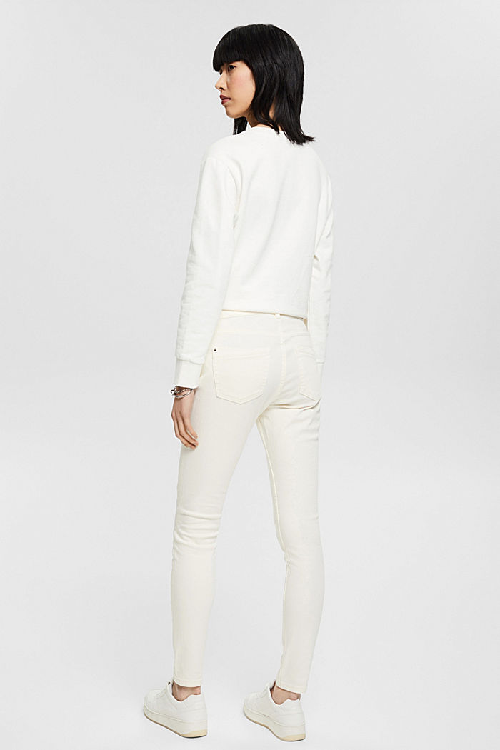 Pantaloni stretch con dettaglio con zip, OFF WHITE, detail image number 3