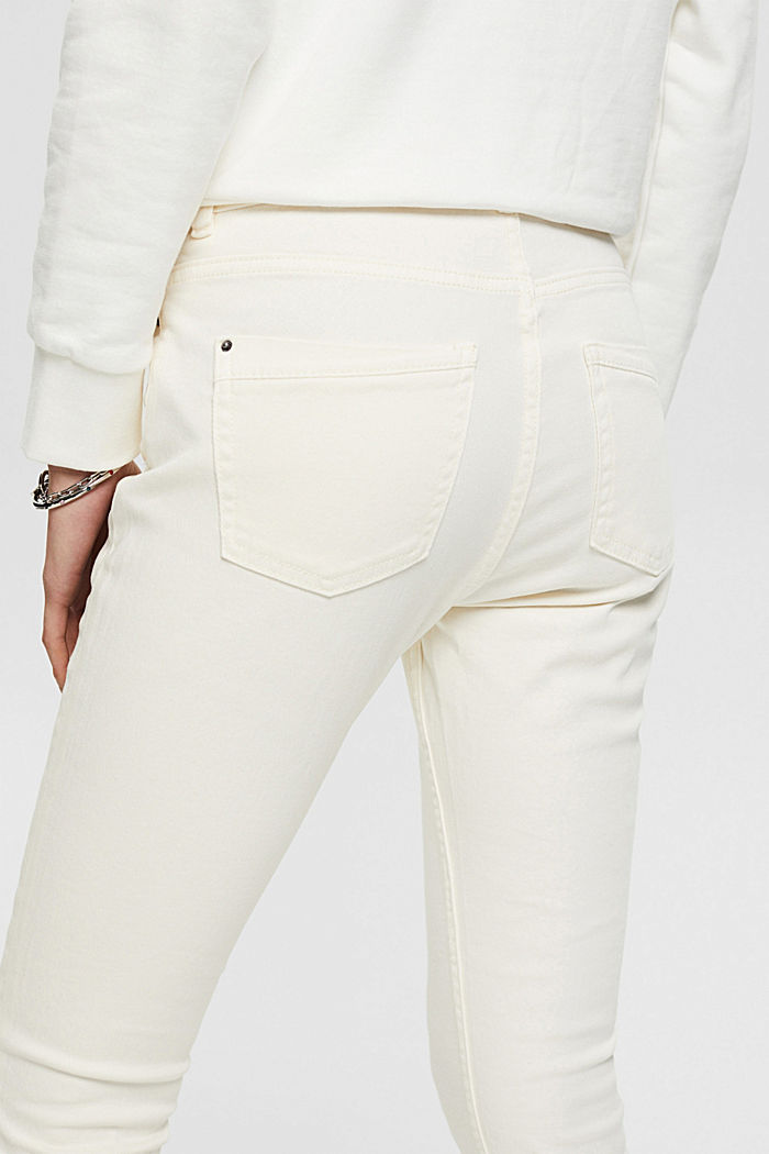 Pantalón con componente elástico y detalle de cremallera, OFF WHITE, detail image number 2