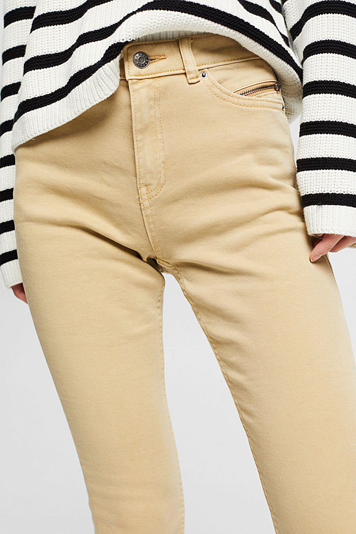 Pantaloni stretch con dettaglio con zip, SAND, detail image number 2