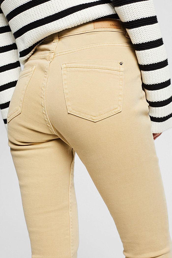 Stretch trousers with zip detail, SAND, detail image number 5