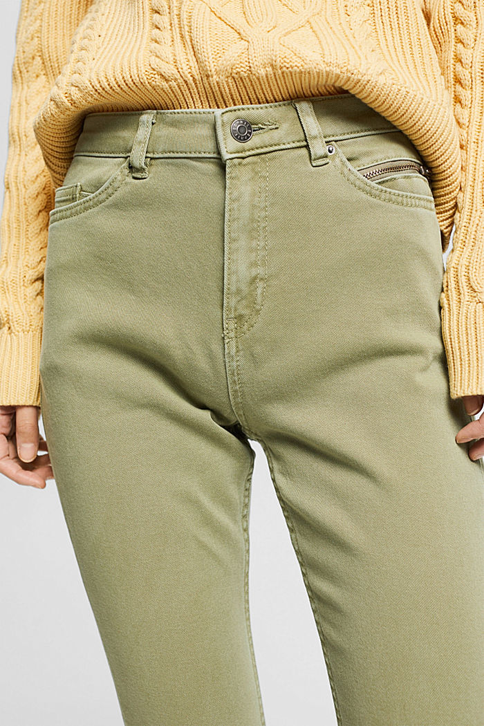 Stretch trousers with zip detail, LIGHT KHAKI, detail image number 2