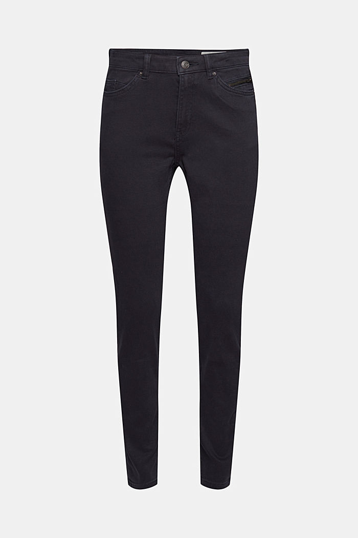 Stretch trousers with zip detail, NAVY, detail image number 6