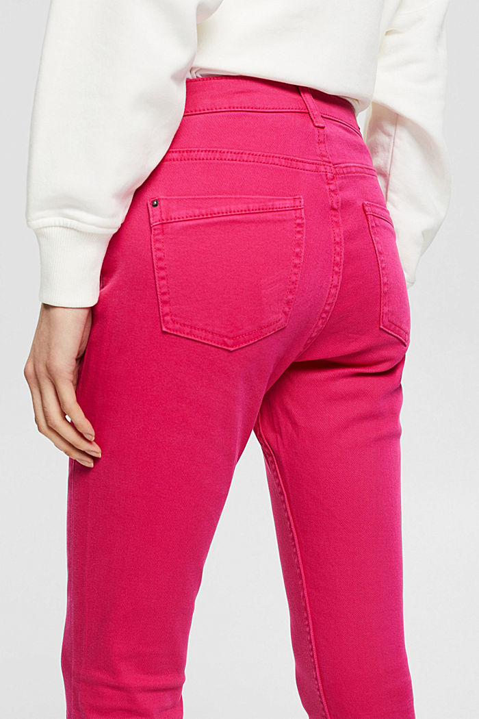 Stretch trousers with zip detail, PINK FUCHSIA, detail image number 2