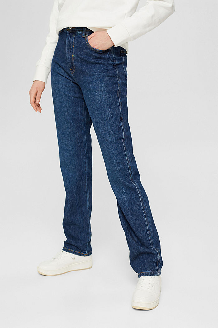 Straight-leg jeans, BLUE DARK WASHED, detail image number 0