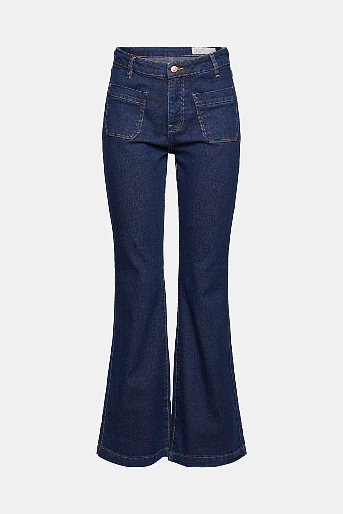 Bootcut jeans with patch pockets, BLUE DARK WASHED, detail image number 7