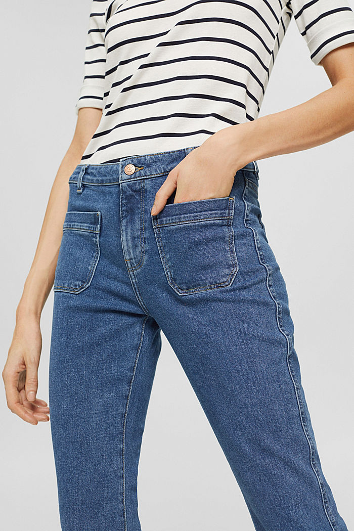 Bootcut jeans with patch pockets, BLUE MEDIUM WASHED, detail image number 2