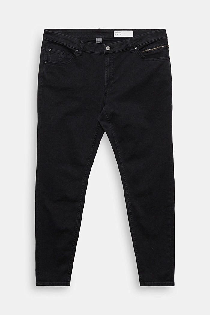 Pants woven high rise skinny, BLACK, detail image number 0
