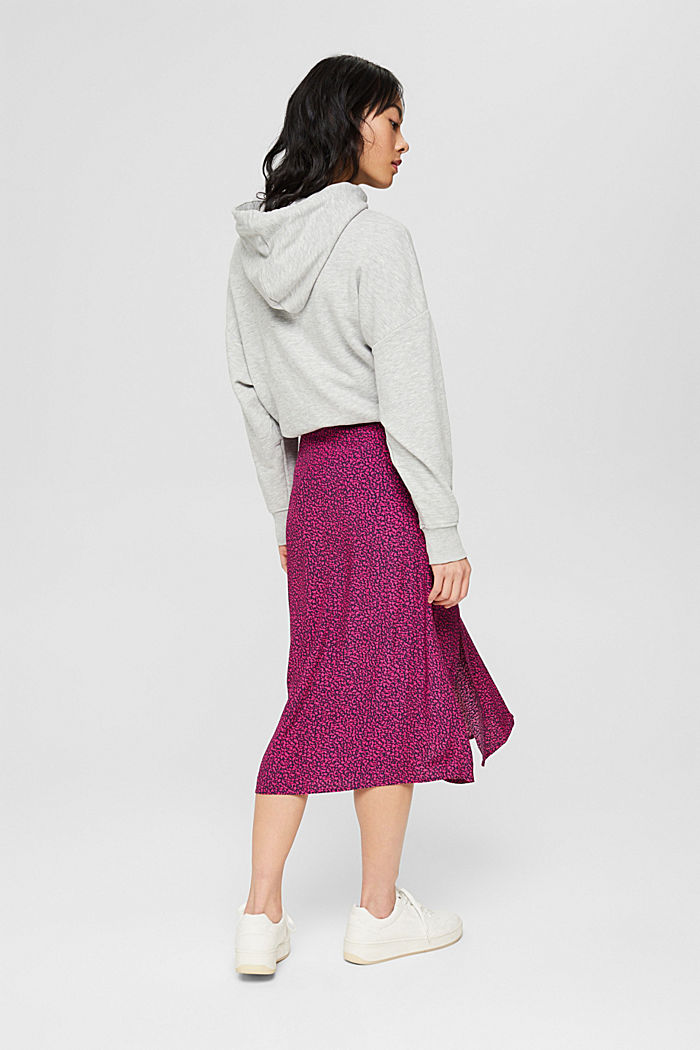Midi skirt with buttons, LENZING™ ECOVERO™, DARK PINK, detail image number 3