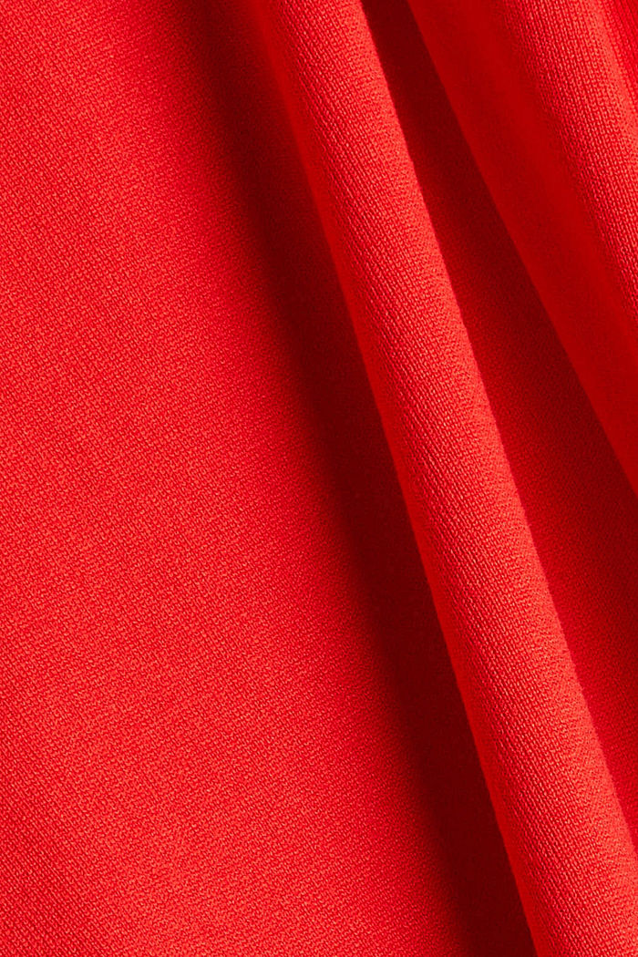 Gebreide jurk met knoopsluiting, ORANGE RED, detail image number 4