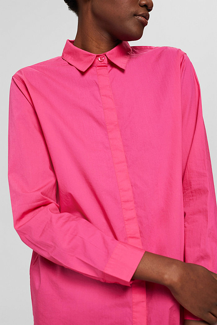 Shirt blouse made of 100% organic cotton, PINK FUCHSIA, detail image number 2